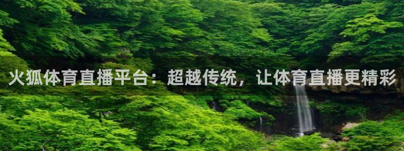 火狐体育直播平台：超越传统，让体育直播更精彩